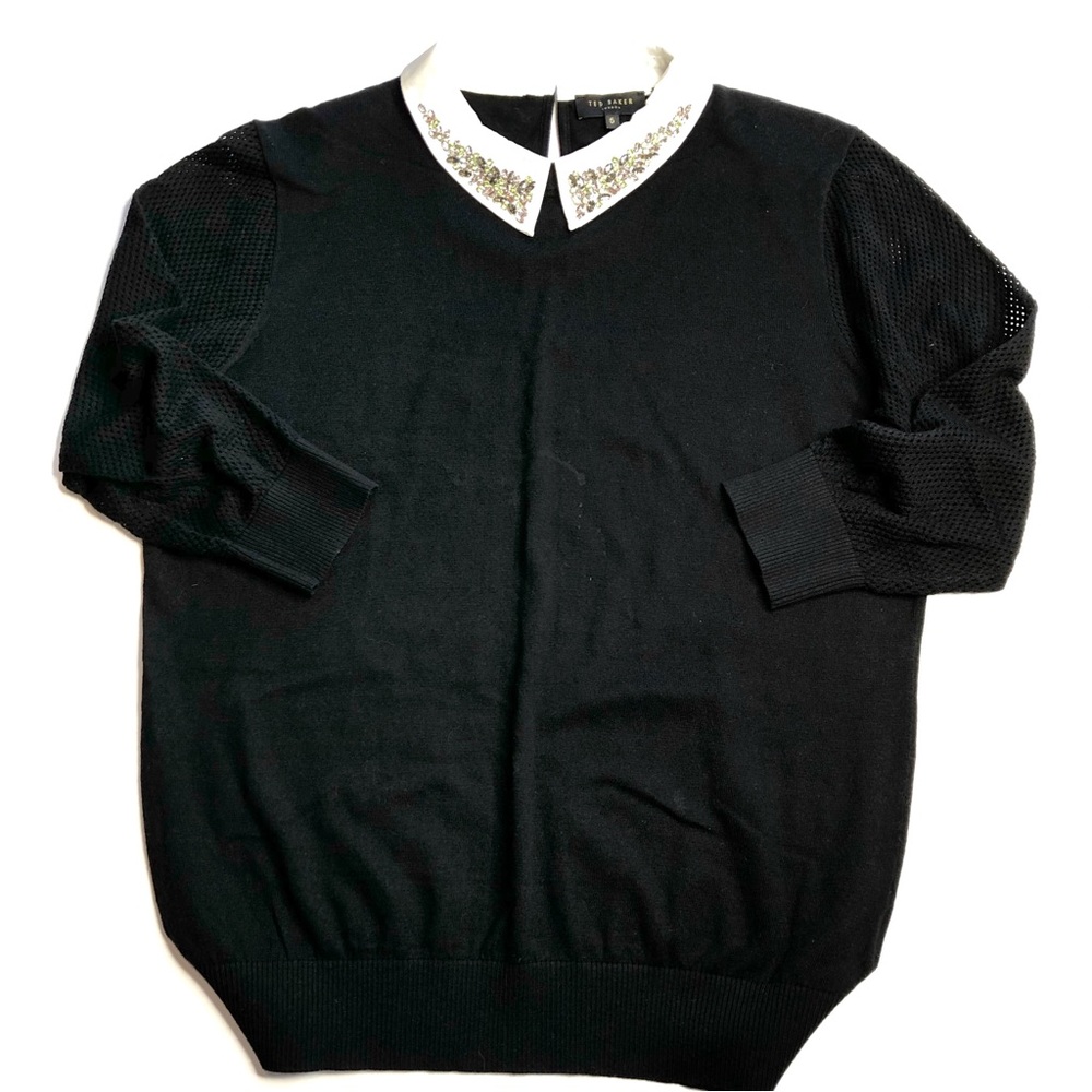 Ted Baker London Sweater Embellished Jeweled Collar
